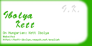 ibolya kett business card